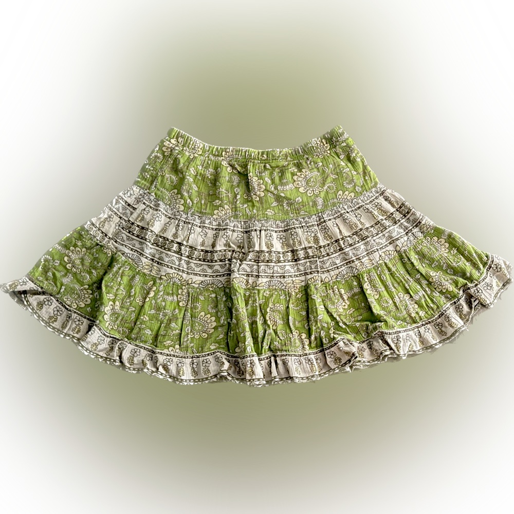 Old Navy Green Pattern Skirt